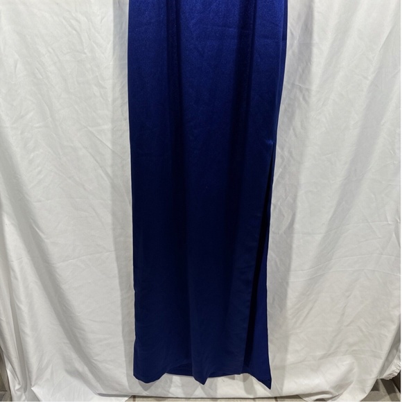 NEW Aidan by Aidan Mattox [ 6 ]‎ Satin Cowl Neck Gown in Royal Sapphire - Picture 11 of 16